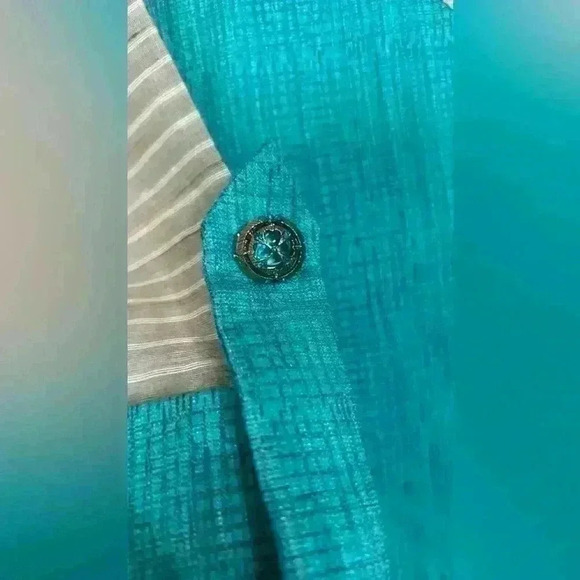 Kurti/Anarkali teal/tan with exquisite detail - Picture 8 of 12